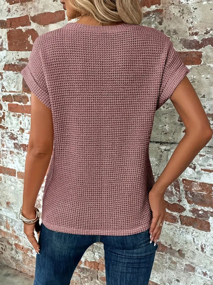 Women's Summer T-shirt with Short Sleeves and Crew Neck in Lightweight Fabric