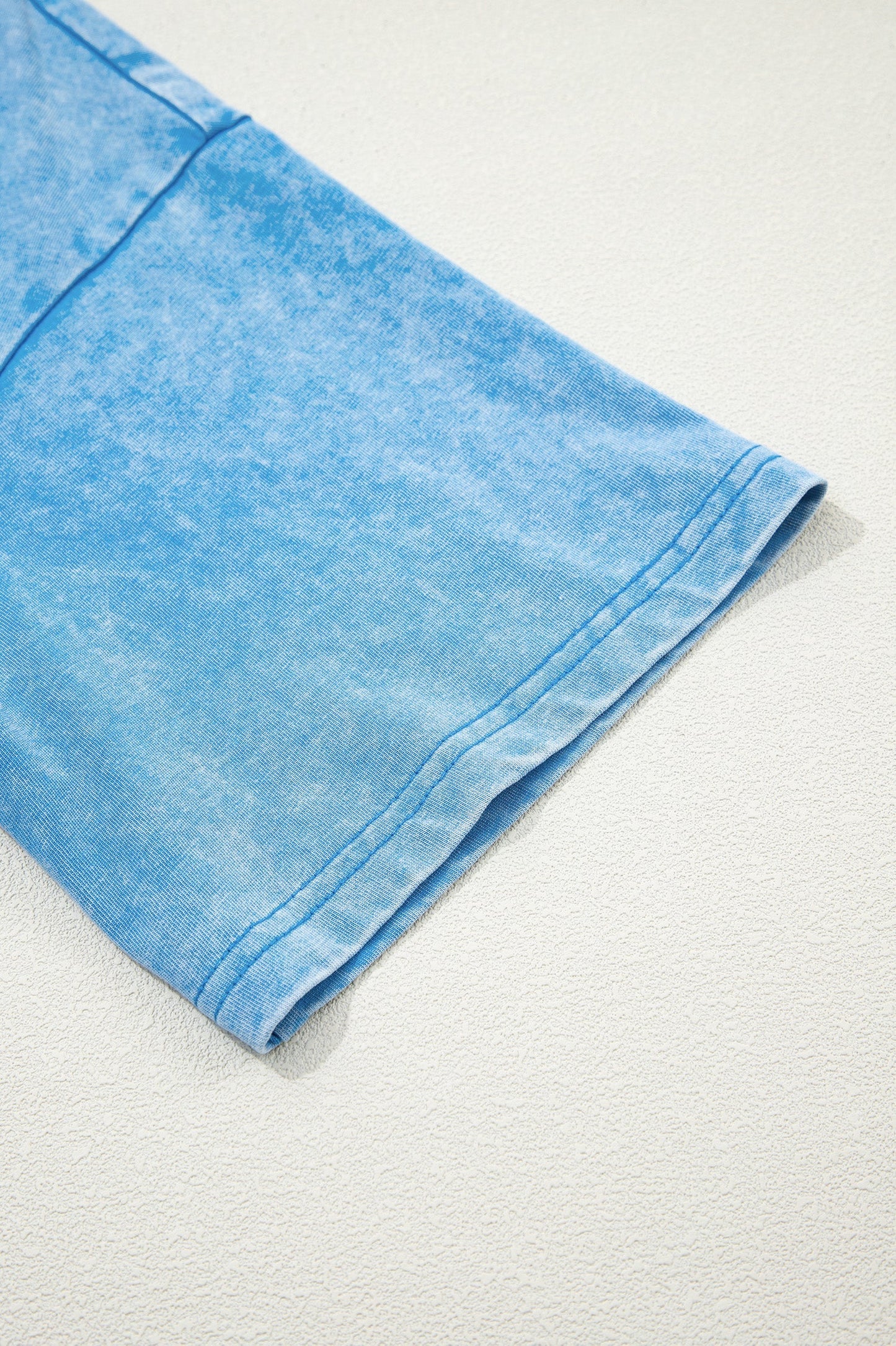 Oversized Blue T-shirt with Mineral Wash Effect