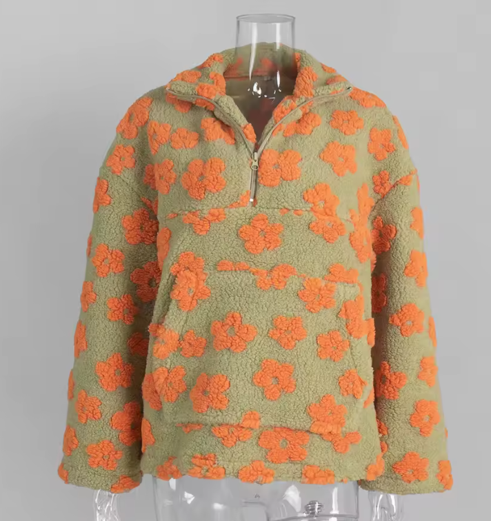 Agatha-Skye Floral Half-Zip Pullover