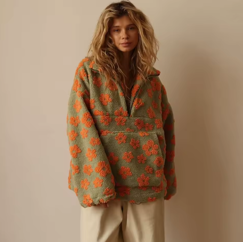 Agatha-Skye Floral Half-Zip Pullover