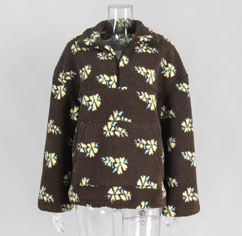 Agatha-Skye Floral Half-Zip Pullover