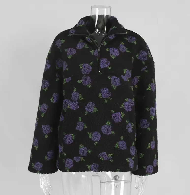 Agatha-Skye Floral Half-Zip Pullover
