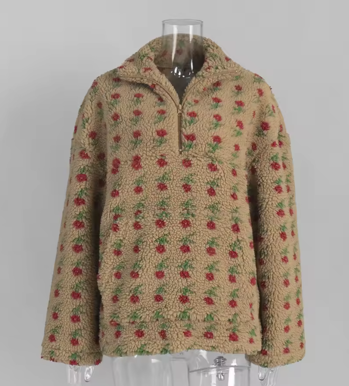 Agatha-Skye Floral Half-Zip Pullover
