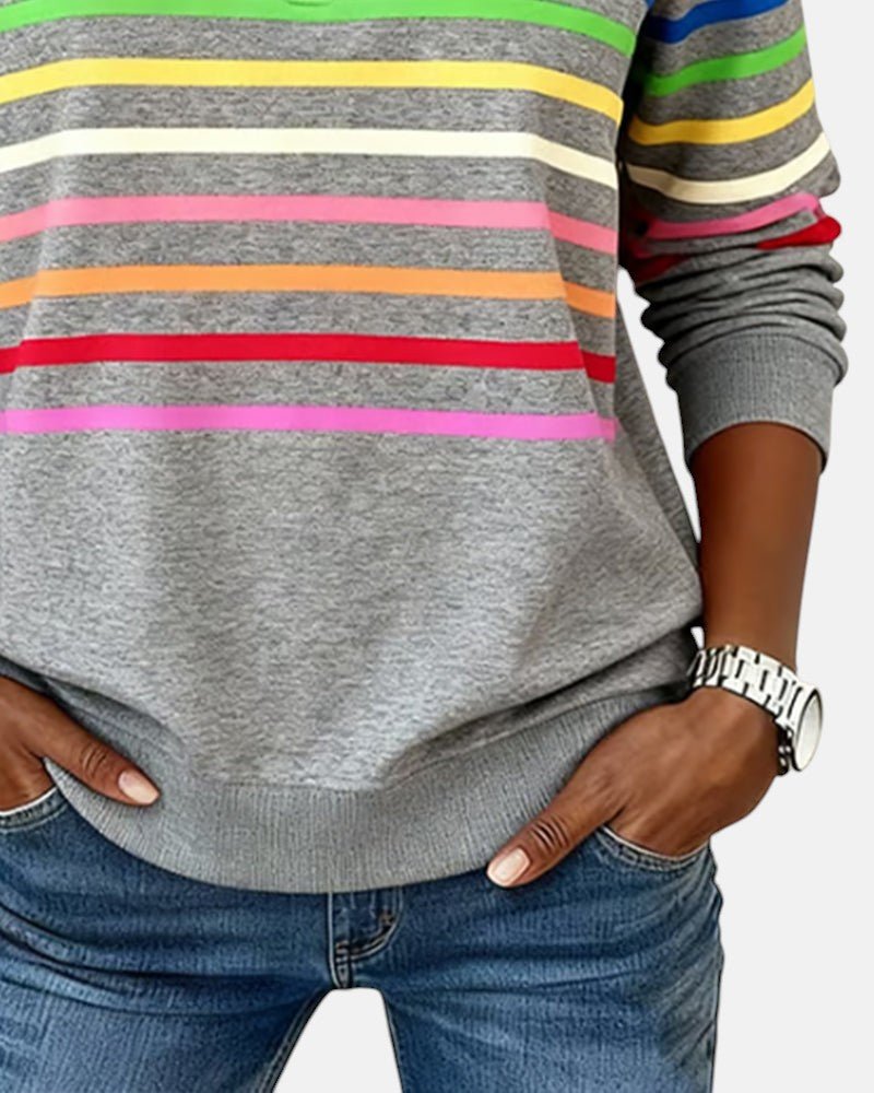 Orla-Rose Rainbow Quarter-Zip Sweater