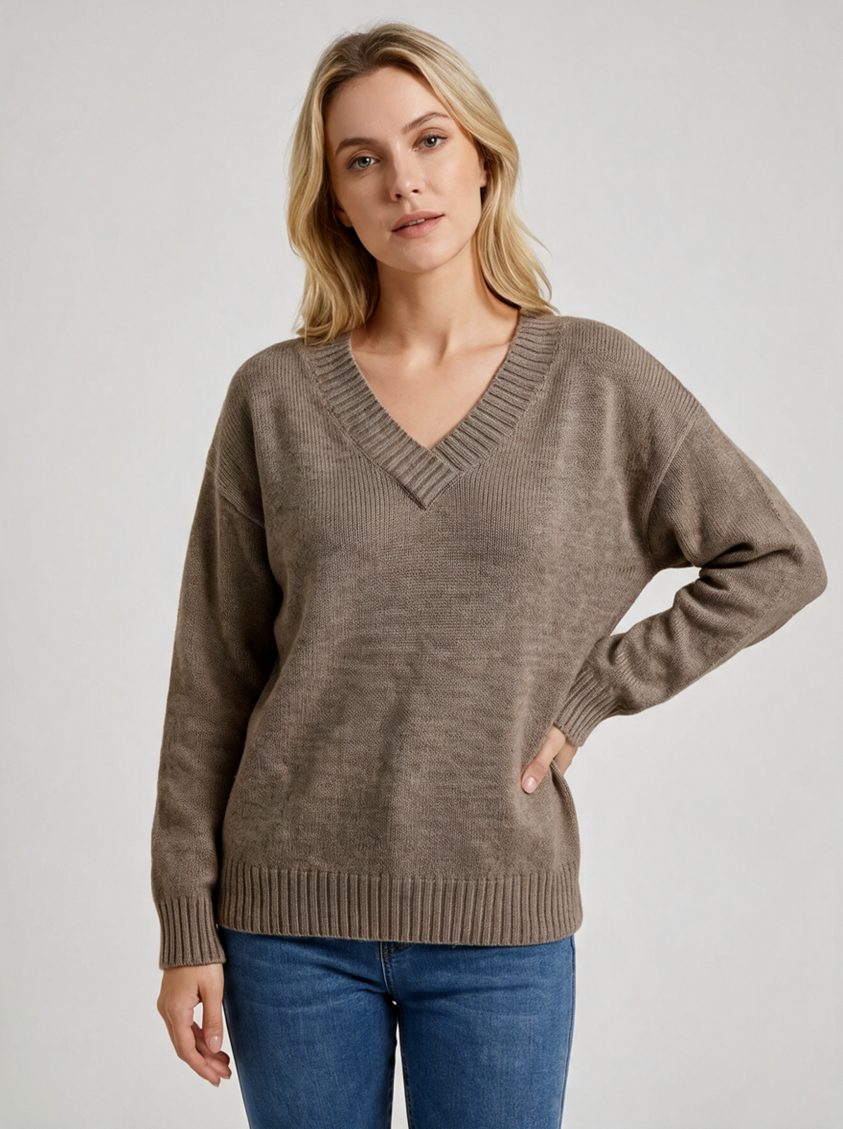 Mira Oversized V-Neck Sweater