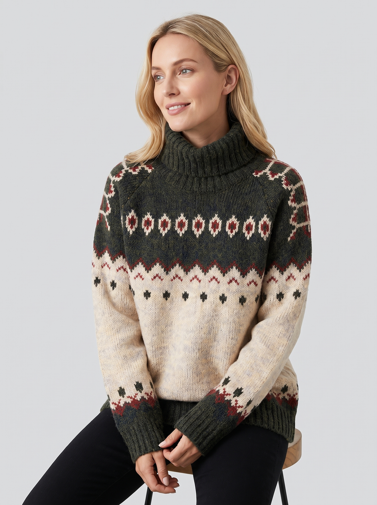 Senna Fair Isle Turtleneck Sweater