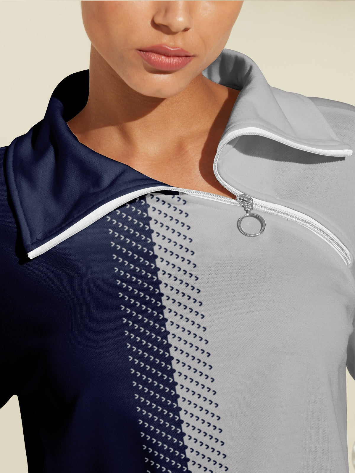 Cassia-Rose Color Block Half-Zip Pullover