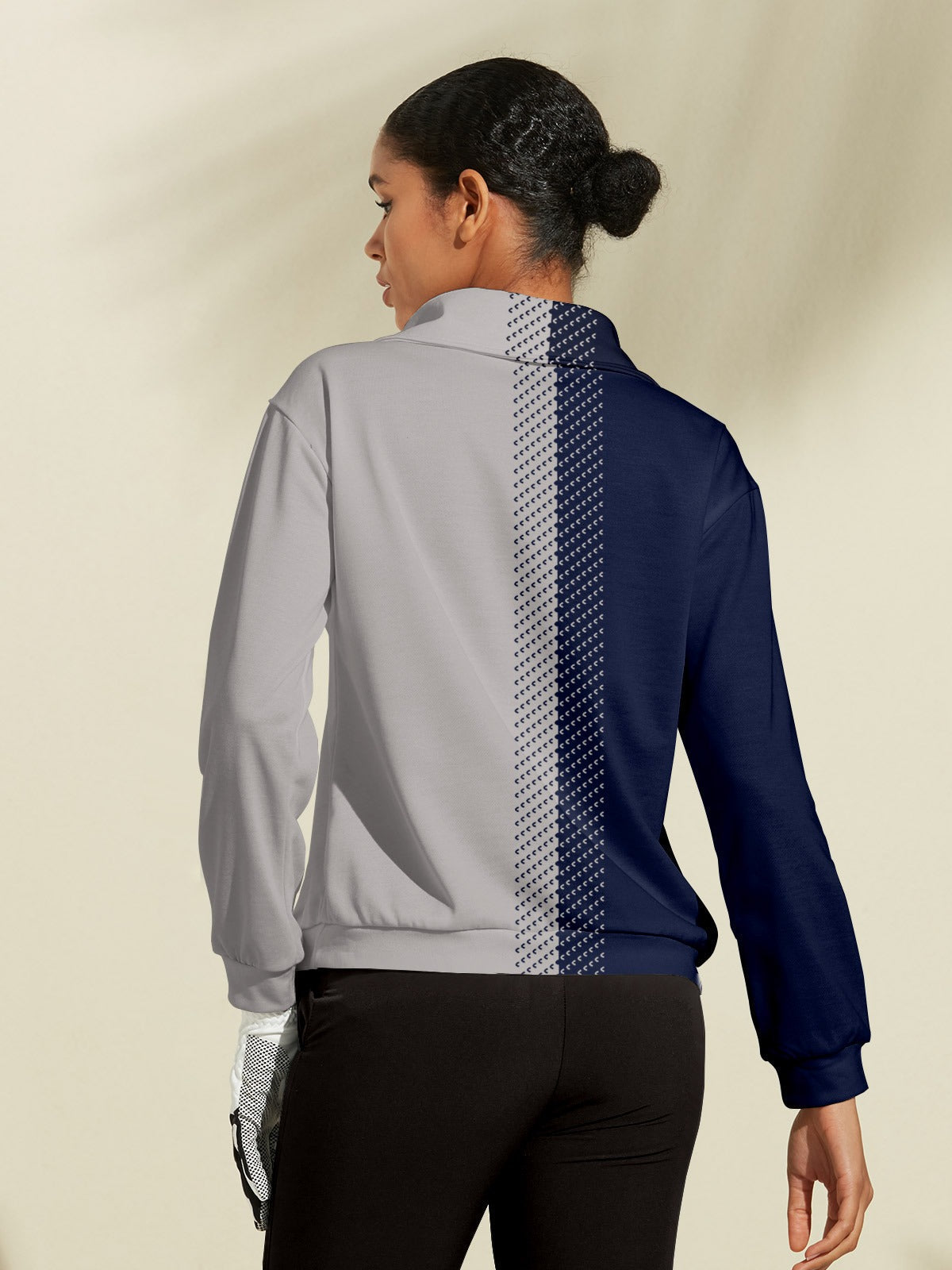 Cassia-Rose Color Block Half-Zip Pullover