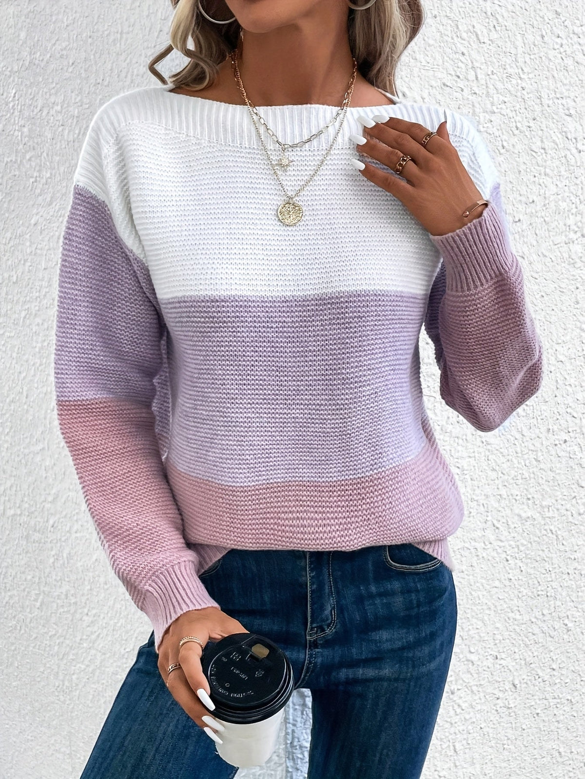 Tess-Hope Color Block Oversized Sweater