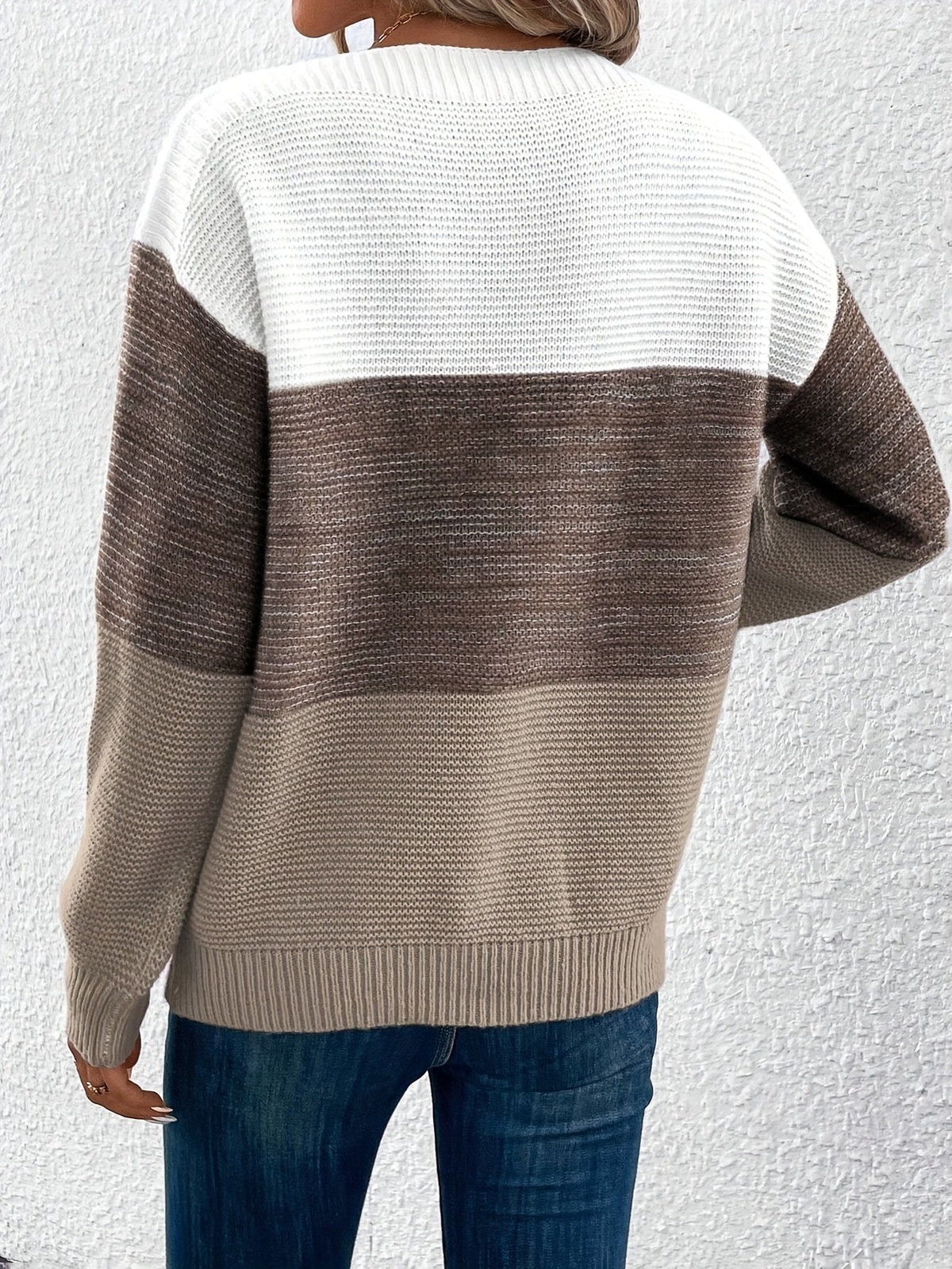 Tess-Hope Color Block Oversized Sweater