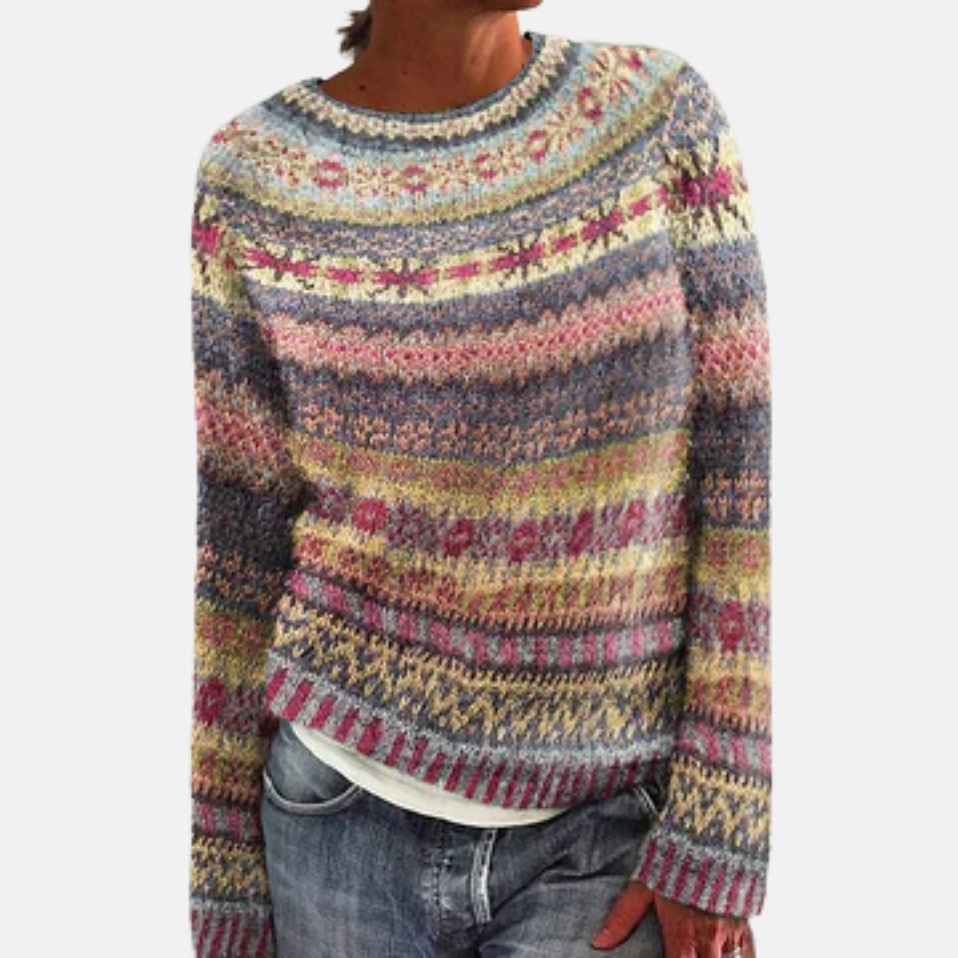 Calliope-Faye Fair Isle Crewneck Sweater