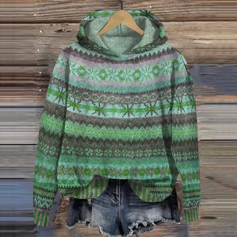 Raina-Mae Fair Isle Hooded Sweater