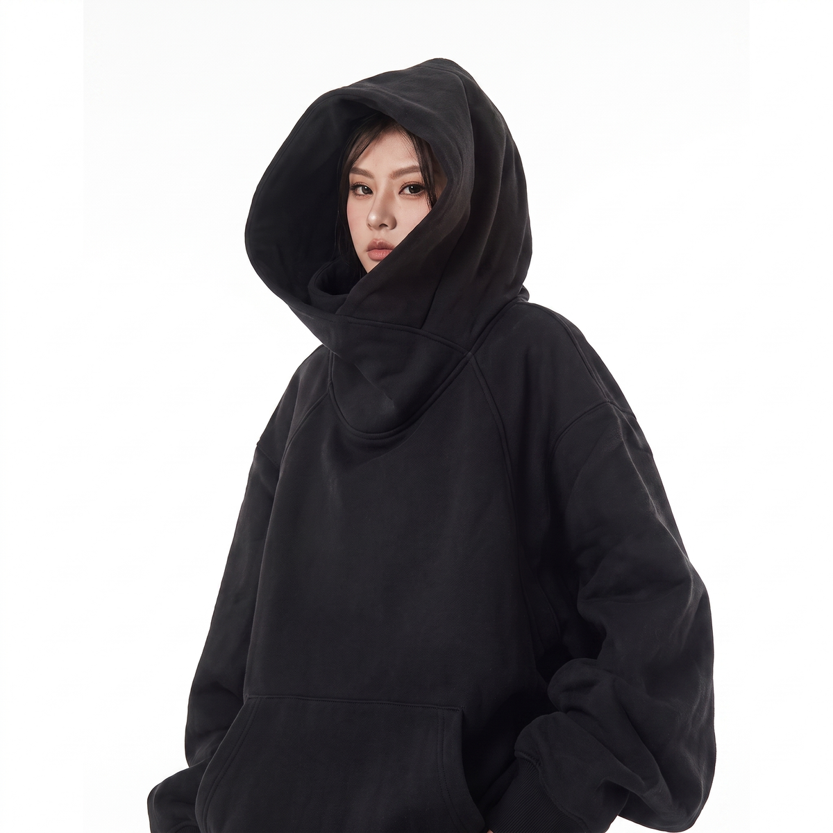 Noor-Rae Fleece-Lined High Neck Hoodie
