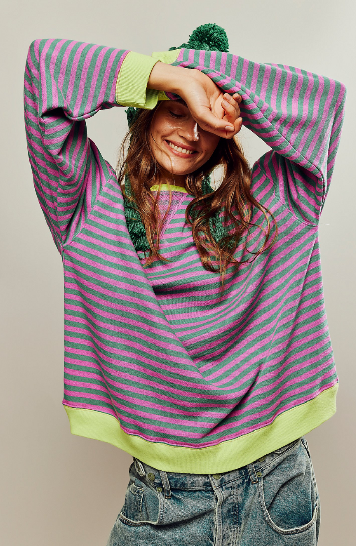 Aurelie-Lou Striped Oversized Sweatshirt
