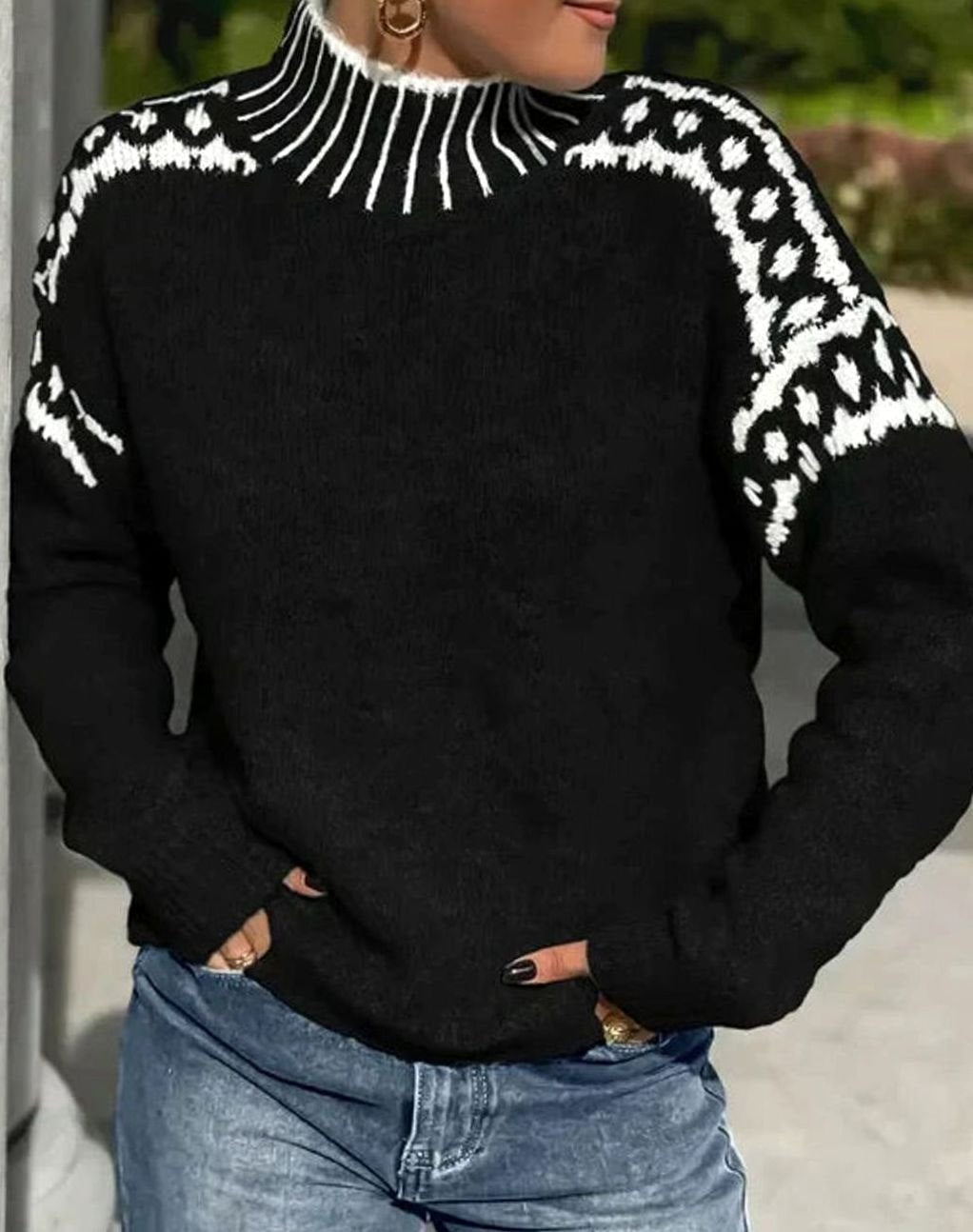 Lark Fair Isle Mock Neck Sweater