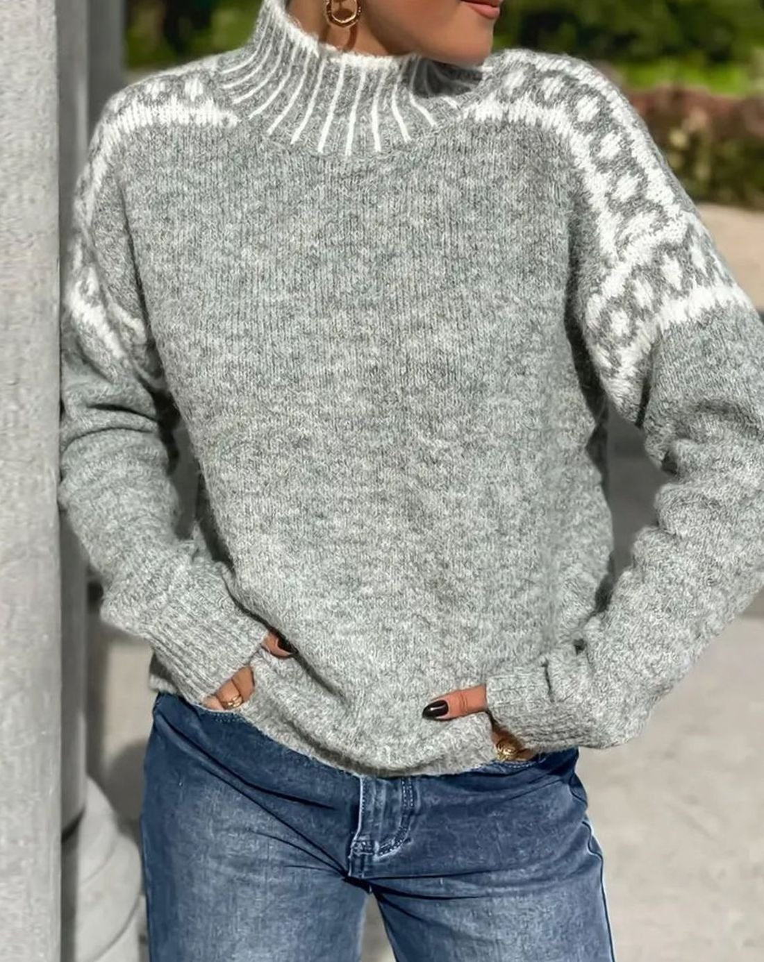 Lark Fair Isle Mock Neck Sweater