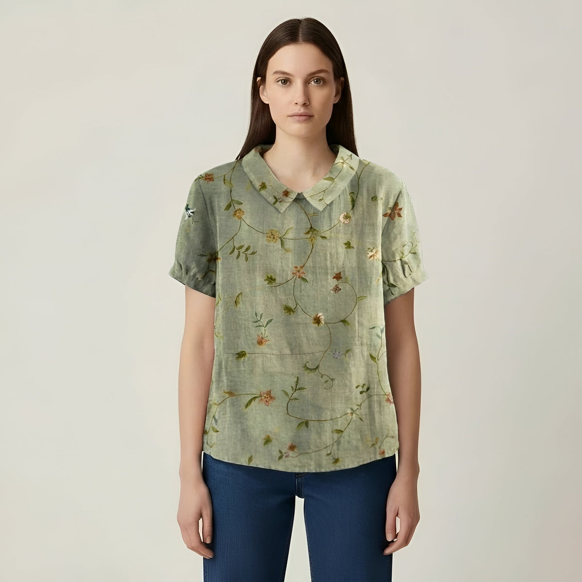 Women's Polka Dot Blouse Short Sleeve Casual Shirt Collar Women's Clothing