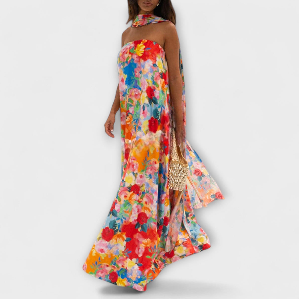 Floral Off-Shoulder Maxi Dress for Events