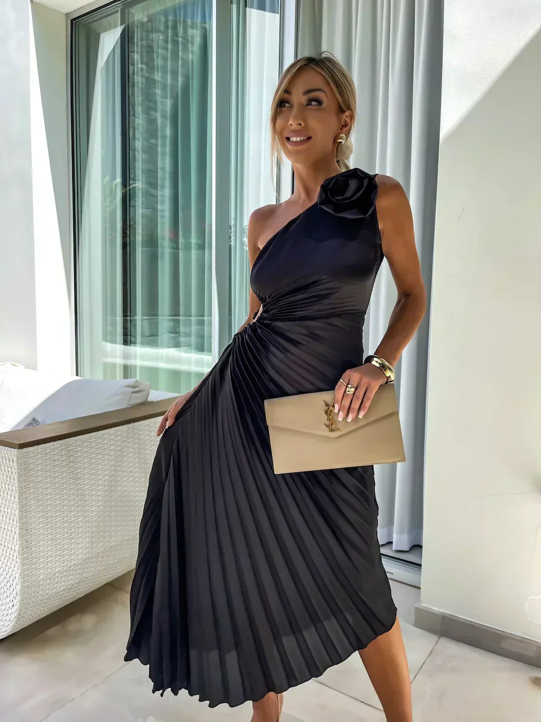 Wedding Guest Dress with Floral Design
