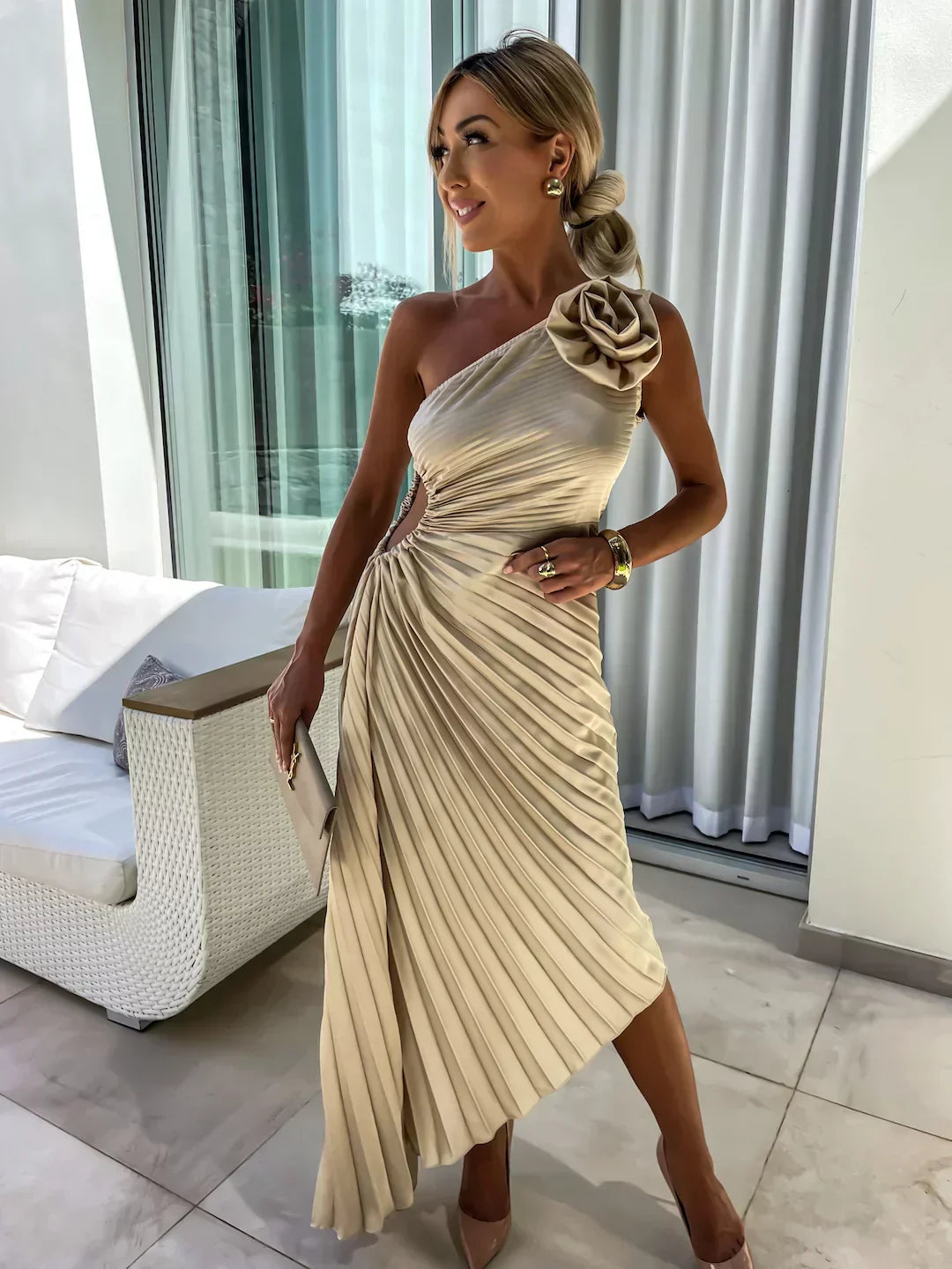 Wedding Guest Dress with Floral Design