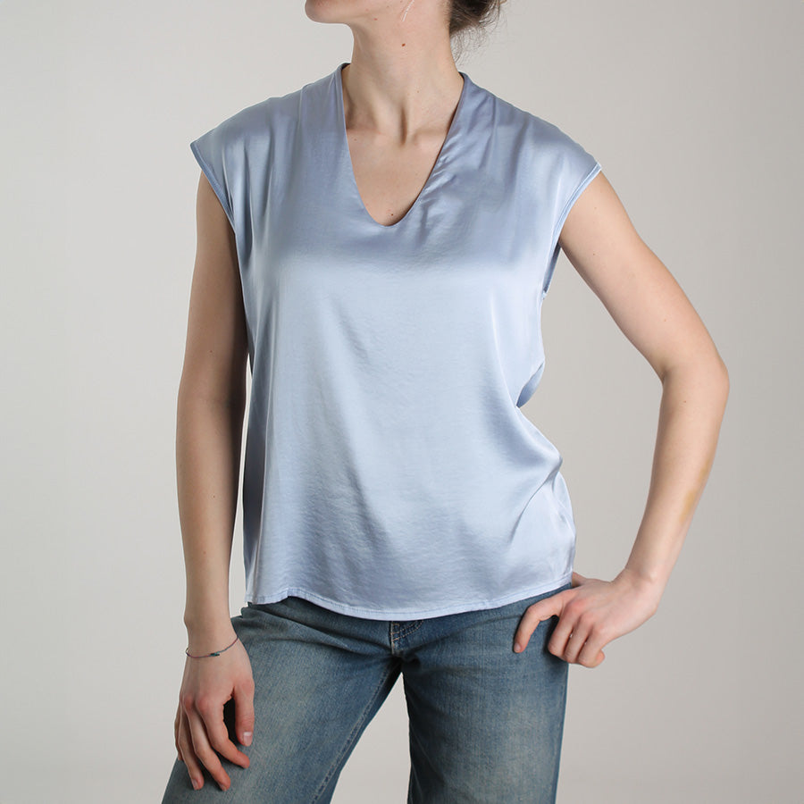 Blouse with V-neck