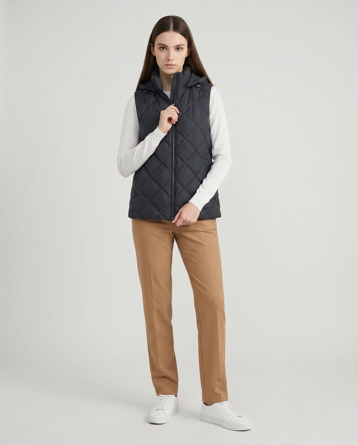Short Quilted Hooded Puffer Gilet