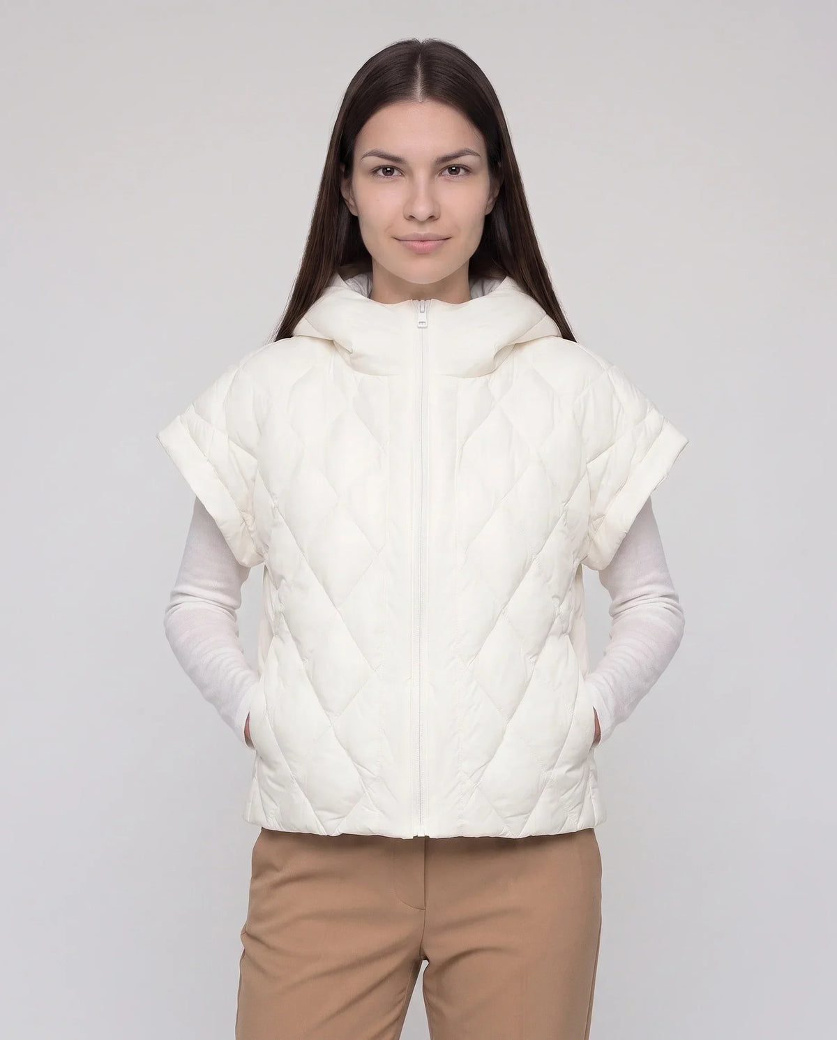 Short Quilted Hooded Puffer Gilet
