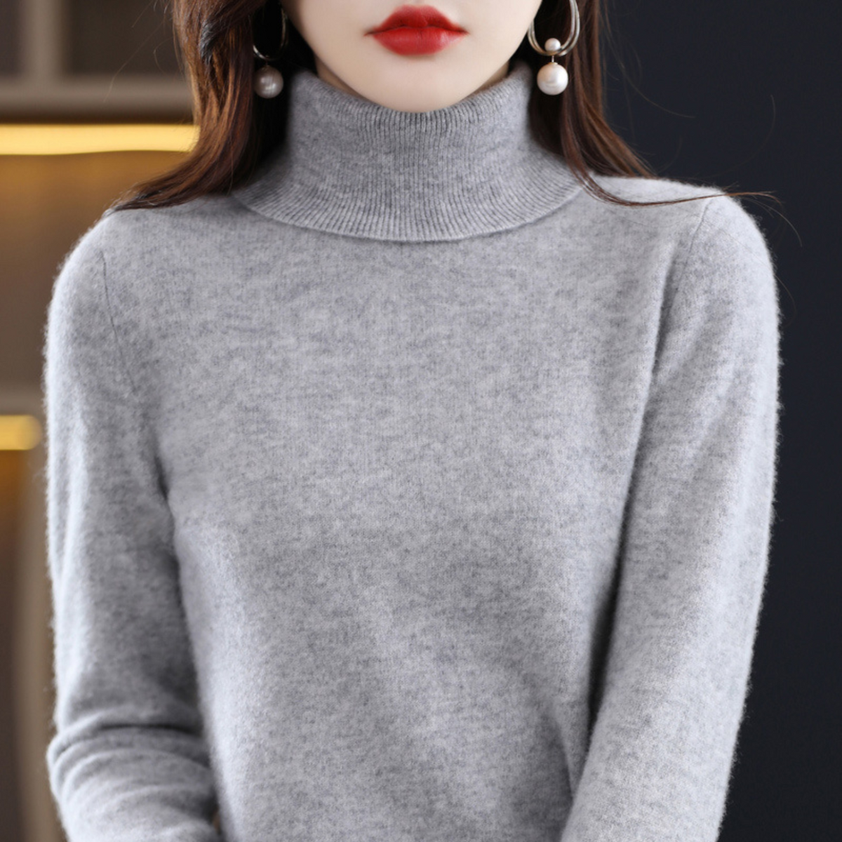 Elena Cashmere-Feel Turtleneck