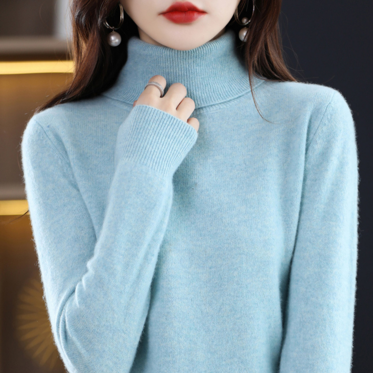 Elena Cashmere-Feel Turtleneck