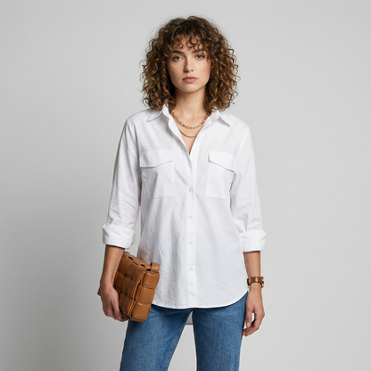 Women's Blouse with Naturally Elegant Buttons