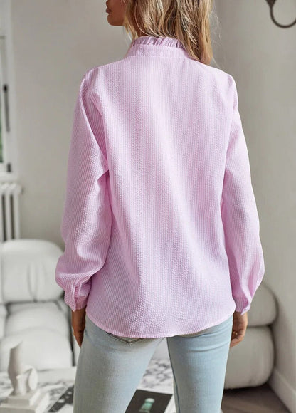 Women's long-sleeve blouse with ruffles