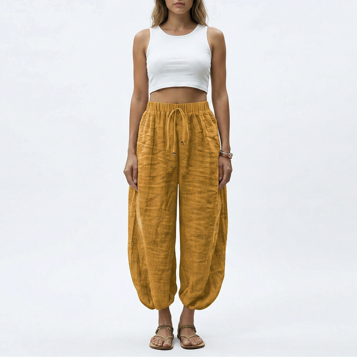 Elara Linen-Blend Wide-Leg Pants