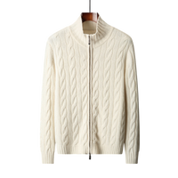 Structured Wool Zip Mock Neck
