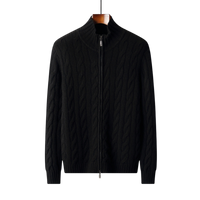 Structured Wool Zip Mock Neck