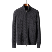 Structured Wool Zip Mock Neck