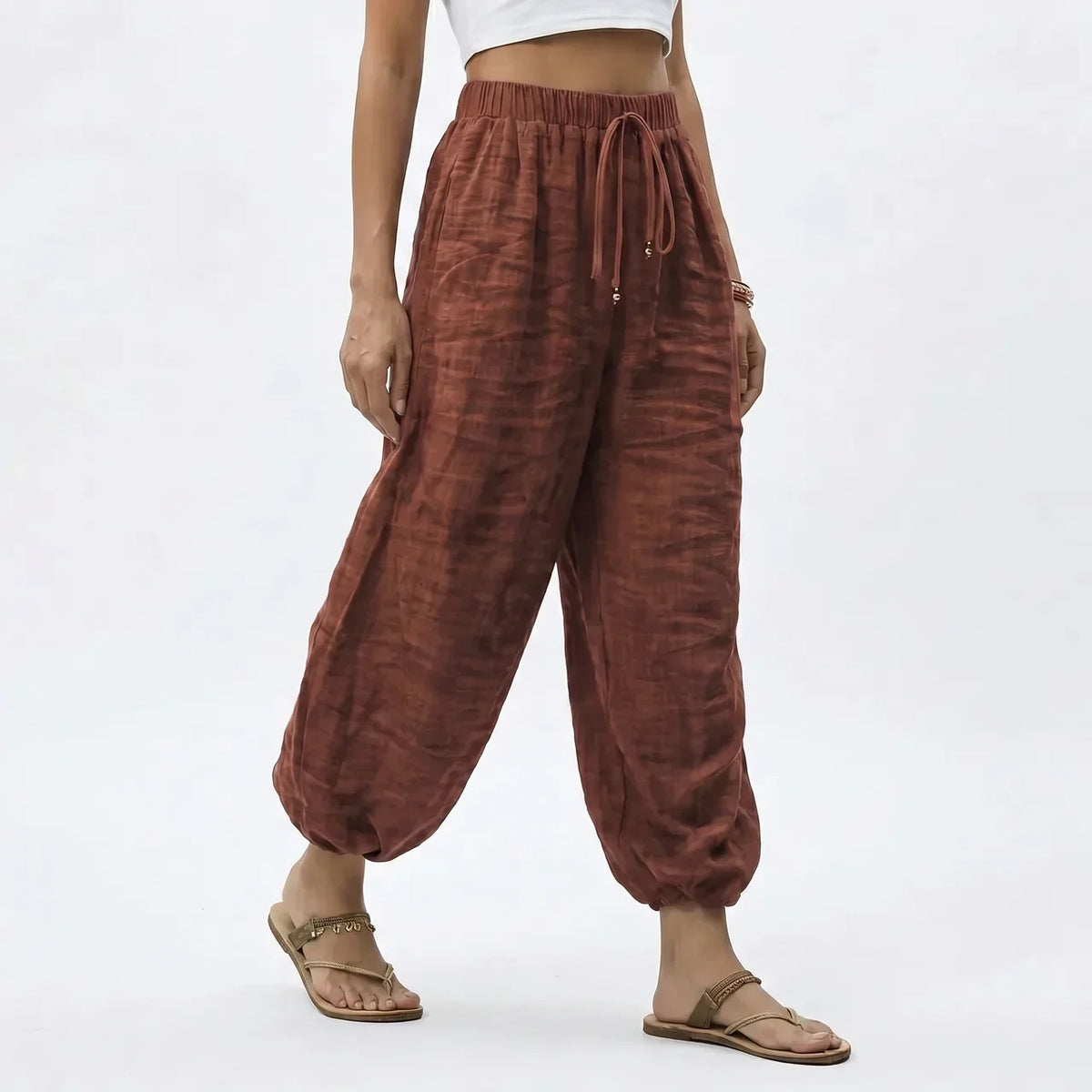 Elara Linen-Blend Wide-Leg Pants