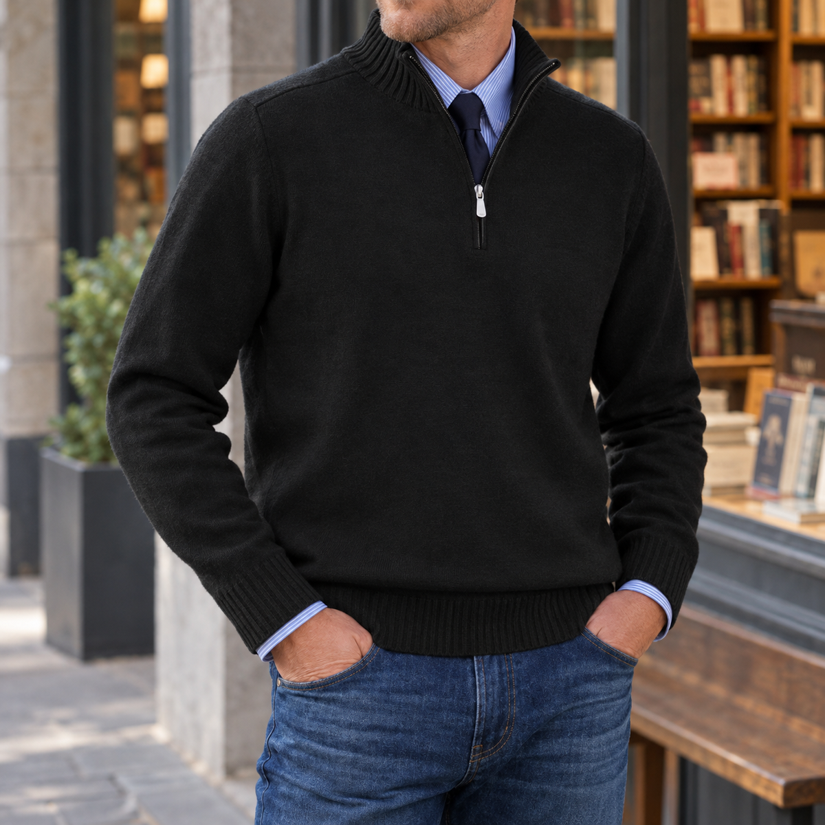 Oliver Quarter Zip Sweater