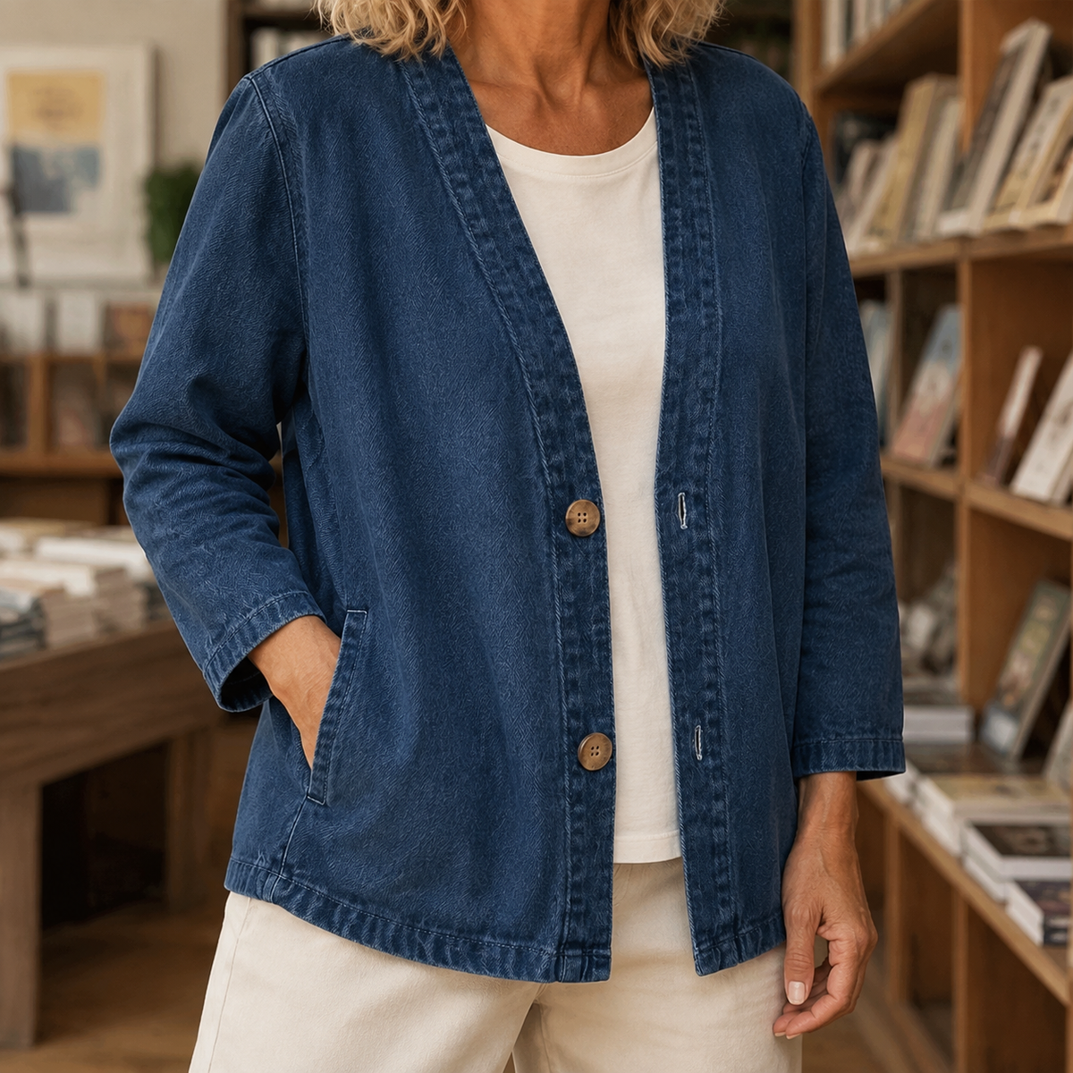 Adele-Jade Washed Cotton Jacket