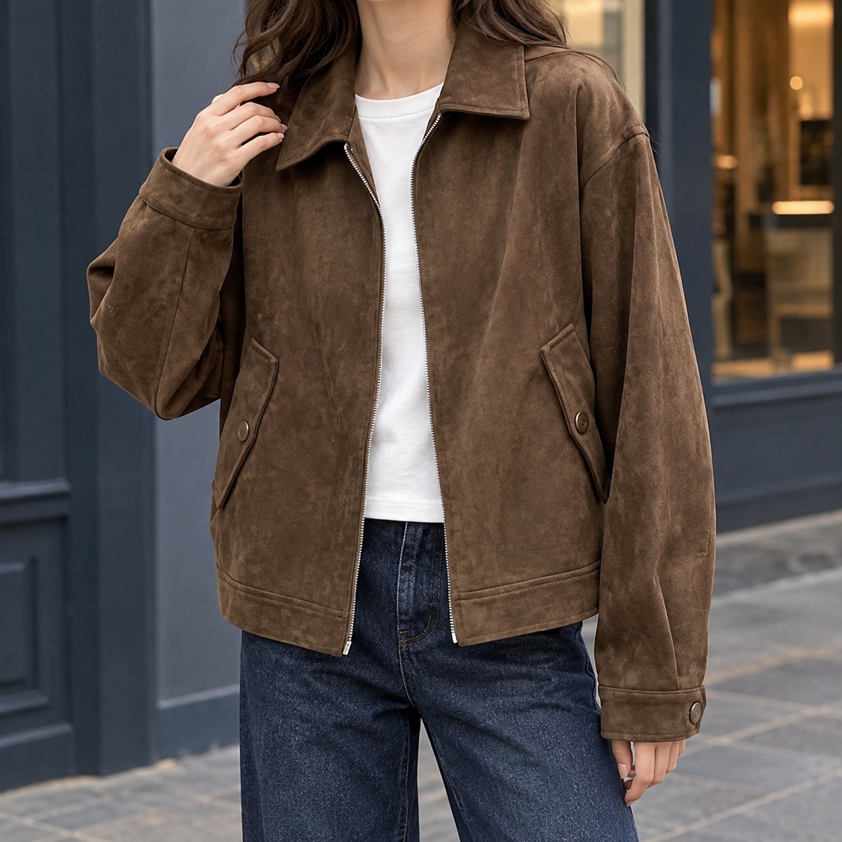 Albertine-Faye Suede-Look Jacket