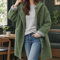 Antonia-Sage Hooded Coat