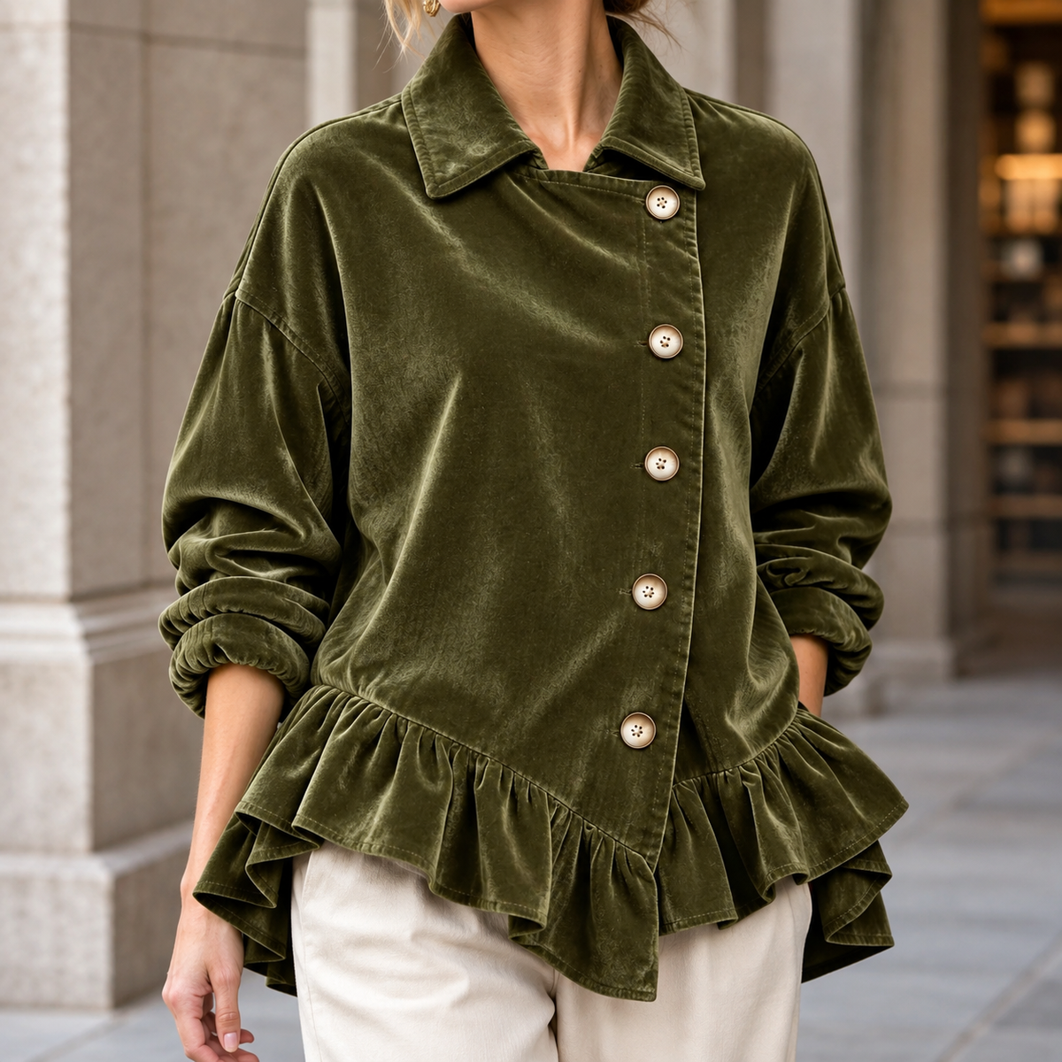 Annalise-Jane Ruffle Hem Jacket