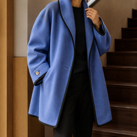 Violetta-Belle Contrast-Trim Coat