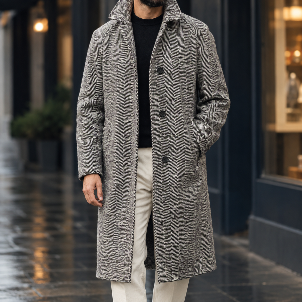 Brian-Lane Cashmere-Feel Overcoat