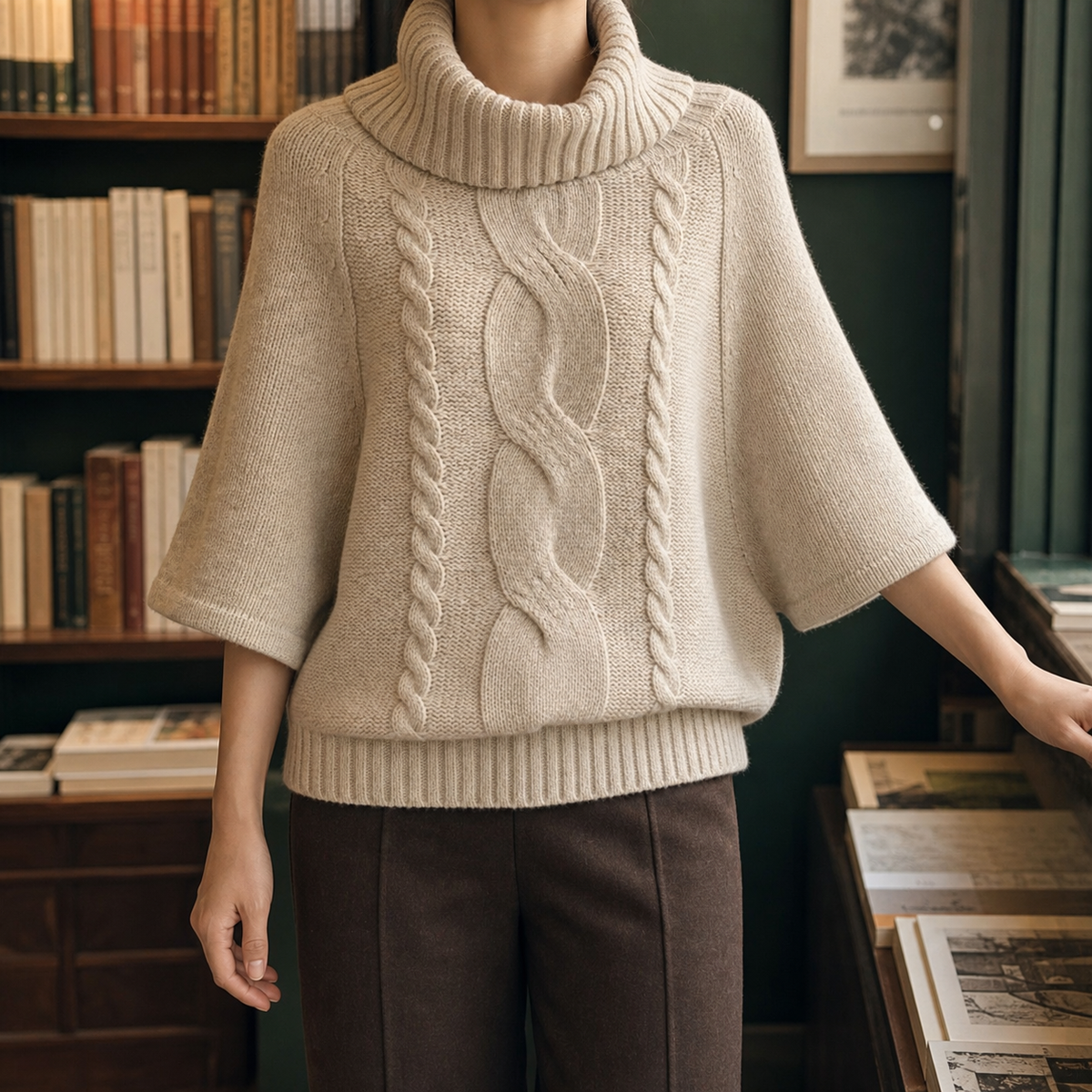 Elmore Cable Knit Poncho
