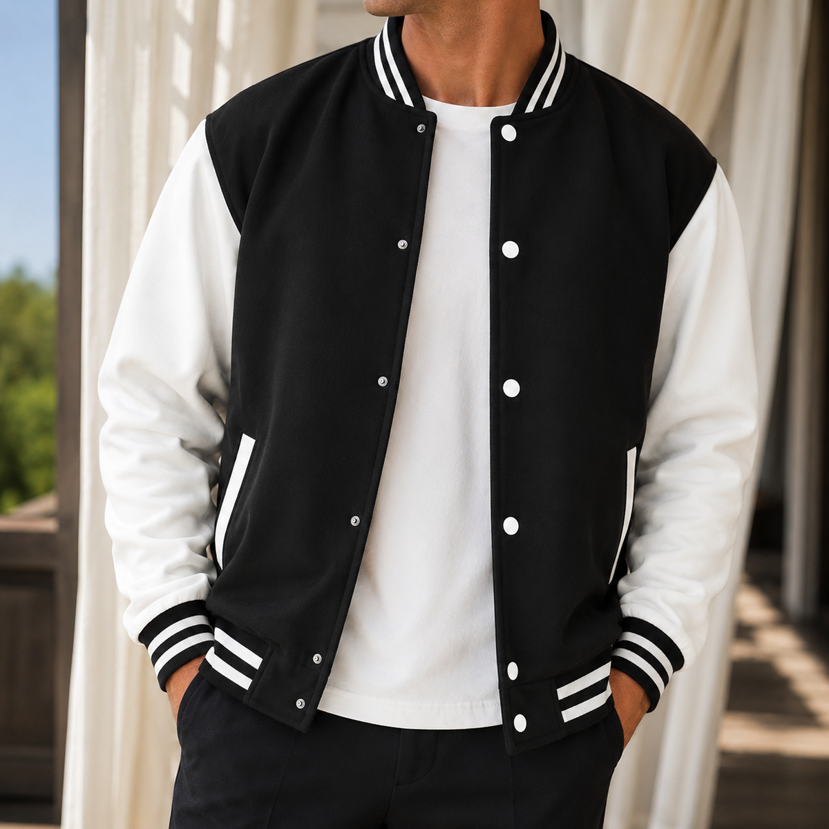 Blaise-Grey Varsity Jacket