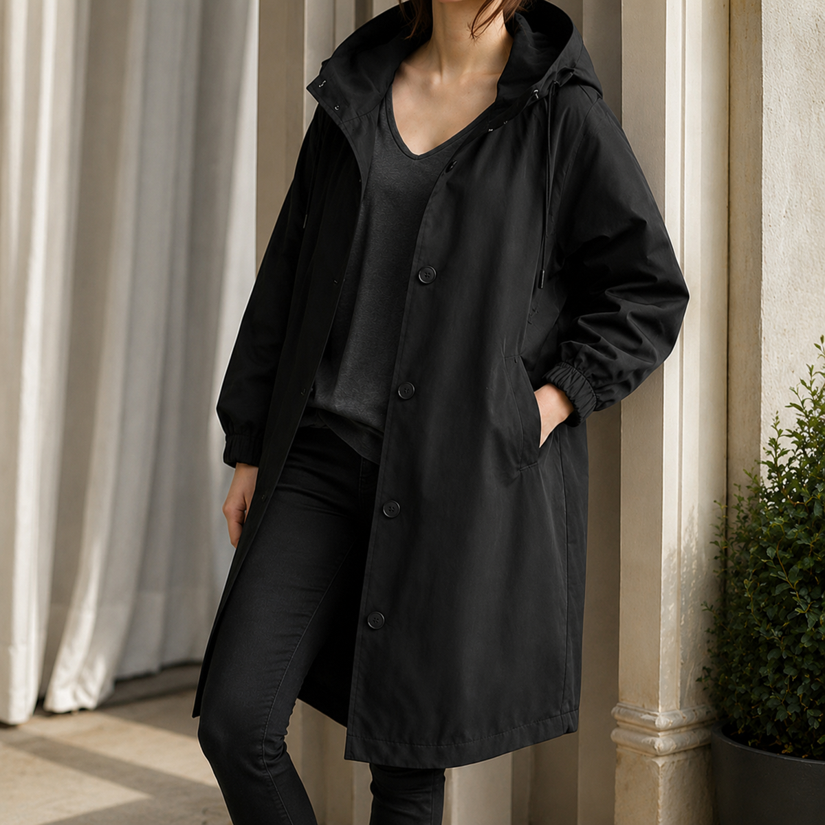 Zelda-Elise Hooded Overcoat