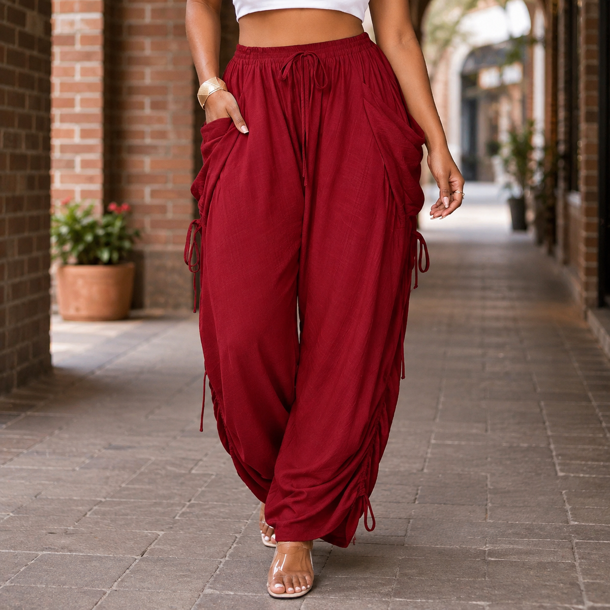 Astrid-Lane Ruched Harem Pants