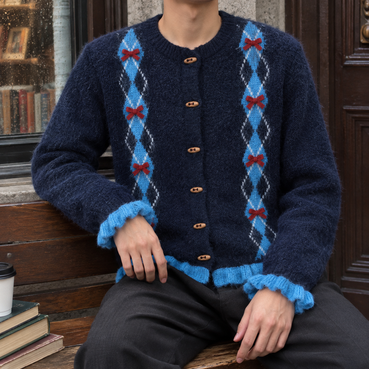 Jasper-Stone Bow Cardigan