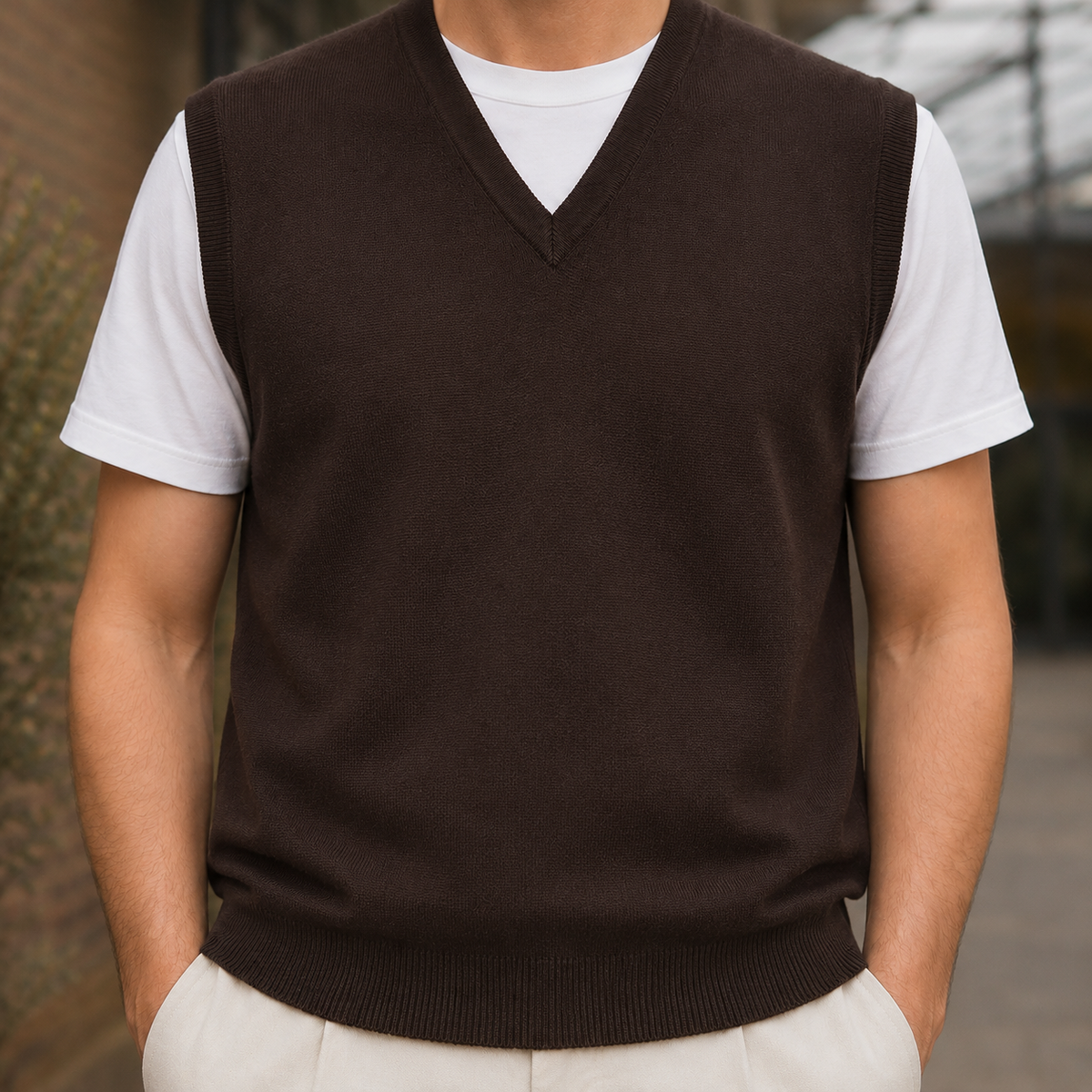 Louis V-Neck Wool Vest
