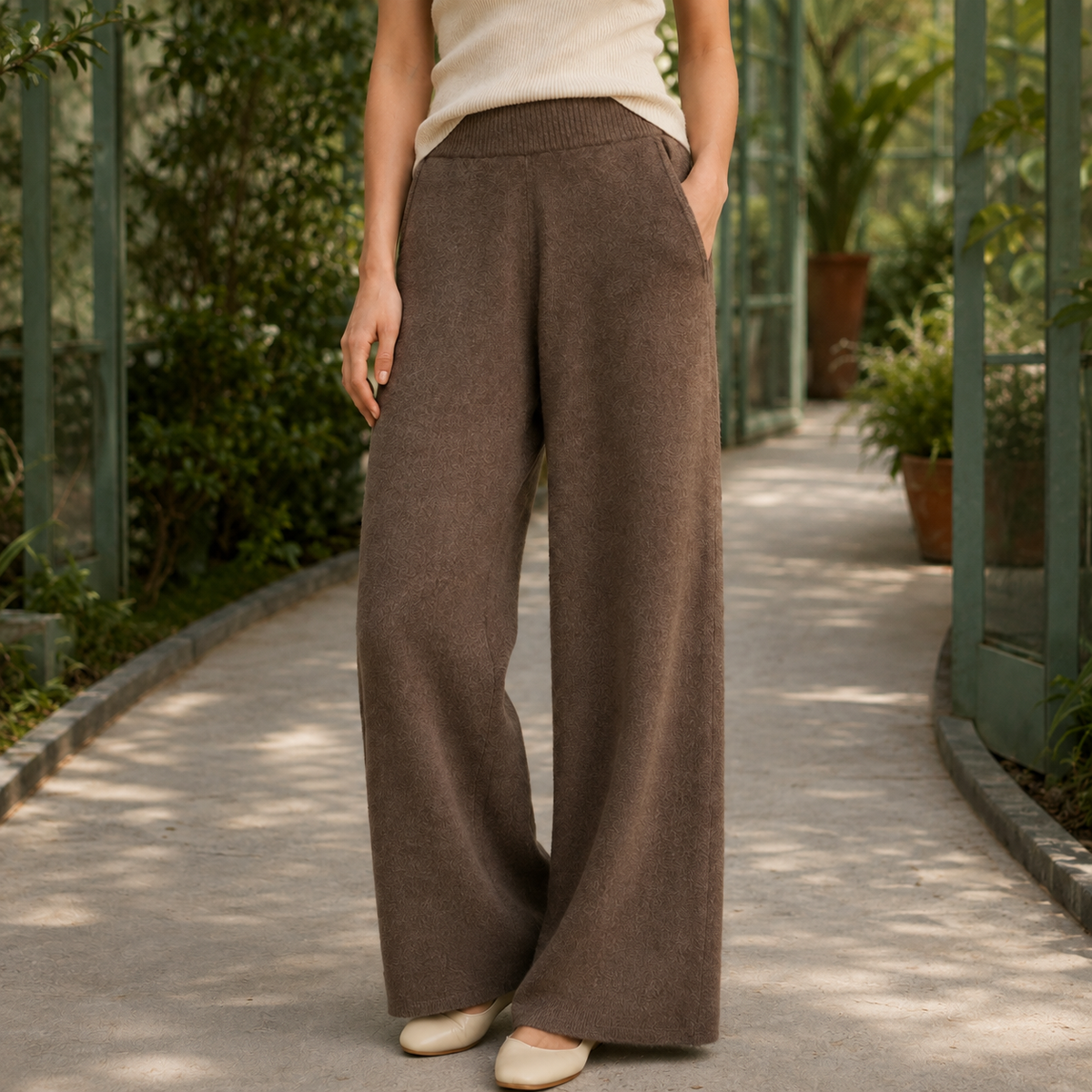 Meredith-Sage Cashmere-Feel Pants
